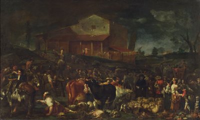 La feria en Poggio a Caiano, 1709 de Giuseppe Maria Crespi